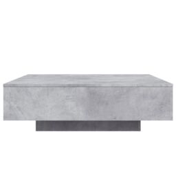 Berkfield Home Coffee Table with LED Lights Concrete Grey 100x100x31 cm - Size: 100 x 100 x 31 cm - thumbnail 6
