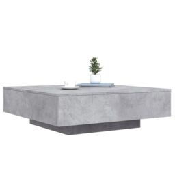 Berkfield Home Coffee Table with LED Lights Concrete Grey 100x100x31 cm - Size: 100 x 100 x 31 cm - thumbnail 5