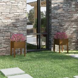 Berkfield Home Garden Planters 2 pcs Honey Brown 50x50x70 cm Solid Pinewood - Size: 50 x 50 x 70 cm - thumbnail 2