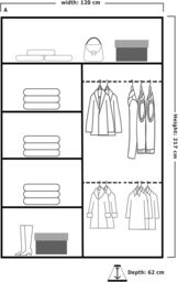 Sliding Wardrobes 4U Modern Double Sliding Wardrobe with LED Light W 120 x H 217 x D 62 in Black - thumbnail 2