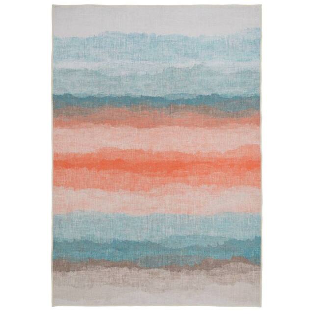 Kukoon Blue Abstract Soft Pile Living Room Area Rug Bedroom Carpet Floor Mat in Duck Egg Blue - Size: 80 cm x 150 cm - image 1