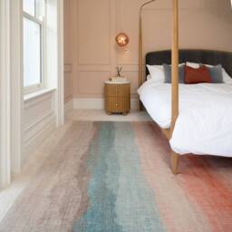 Kukoon Blue Abstract Soft Pile Living Room Area Rug Bedroom Carpet Floor Mat in Duck Egg Blue - Size: 80 cm x 150 cm - thumbnail 2