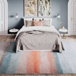 Kukoon Blue Abstract Soft Pile Living Room Area Rug Bedroom Carpet Floor Mat in Duck Egg Blue - Size: 80 cm x 150 cm - thumbnail 3