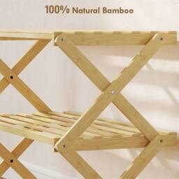 EONLION 3-Tier Bamboo Shoe Rack in Brown - Size: 100 cm - thumbnail 4