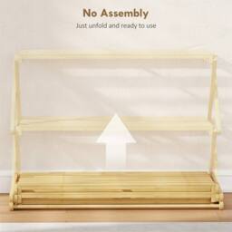 EONLION 3-Tier Bamboo Shoe Rack in Brown - Size: 100 cm - thumbnail 3
