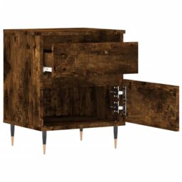 Berkfield Home Bedside Cabinet Smoked Oak 40x35x50 cm Engineered Wood in Brown - Size: 40 x 35 x 50 cm - thumbnail 6