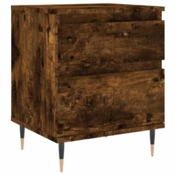 Berkfield Home Bedside Cabinet Smoked Oak 40x35x50 cm Engineered Wood in Brown - Size: 40 x 35 x 50 cm - thumbnail 2