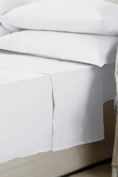 Belledorm Easy Care 200 Thread Count Cotton Polyester Percale Flat Sheet in Dark Grey - Size: King - thumbnail 2