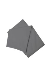 Belledorm Easy Care 200 Thread Count Cotton Polyester Percale Flat Sheet in Dark Grey - Size: King - thumbnail 1