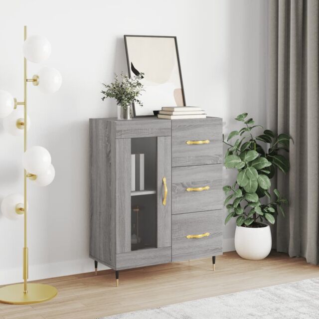 Berkfield Home Sideboard Grey Sonoma 69.5x34x90 cm Engineered Wood - image 1