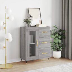 Berkfield Home Sideboard Grey Sonoma 69.5x34x90 cm Engineered Wood - thumbnail 1