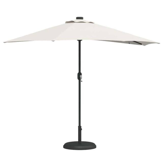 Berkfield Home Half Garden Parasol with Aluminium Pole in Sand 294 cm in Beige