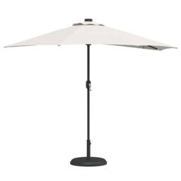 Berkfield Home Half Garden Parasol with Aluminium Pole in Sand 294 cm in Beige - thumbnail 1