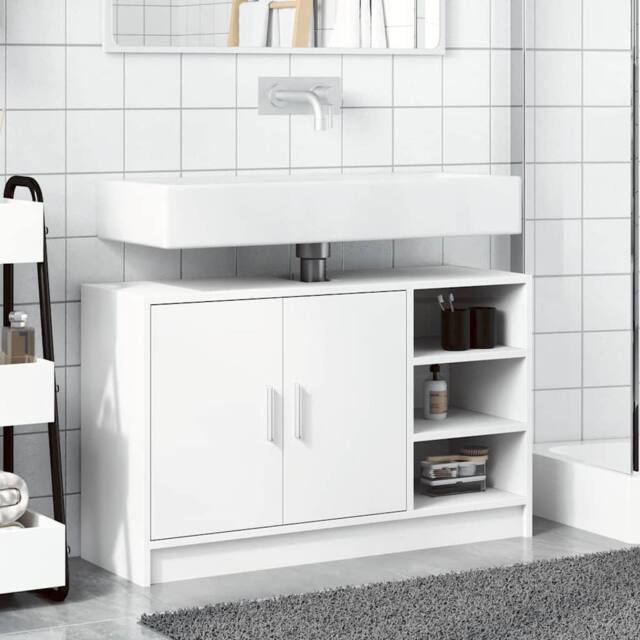 Berkfield Home Sink Cabinet White 90x29x55 cm Engineered Wood - Size: 90 x 29 x 55 cm - image 1