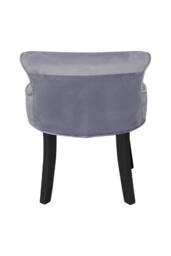 H&O Direct Grey Velvet Dressing Footstool Vanity Makeup Stool with Black Legs - thumbnail 4