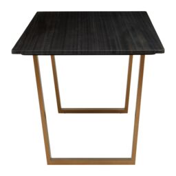 Orsina Black Marble Top Sleek Dining Table, Contemporary Table for Dining Room, Compact Kitchen Table for Dining in Gold - thumbnail 3