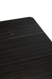 Orsina Black Marble Top Sleek Dining Table, Contemporary Table for Dining Room, Compact Kitchen Table for Dining in Gold - thumbnail 6