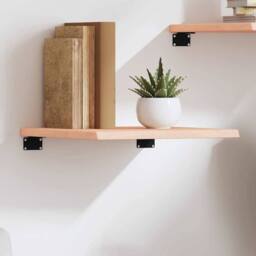 Berkfield Home Wall Shelf 40x40x2 cm Untreated Solid Wood Oak in Natural - Size: 40 x 40 x 2 cm - thumbnail 1