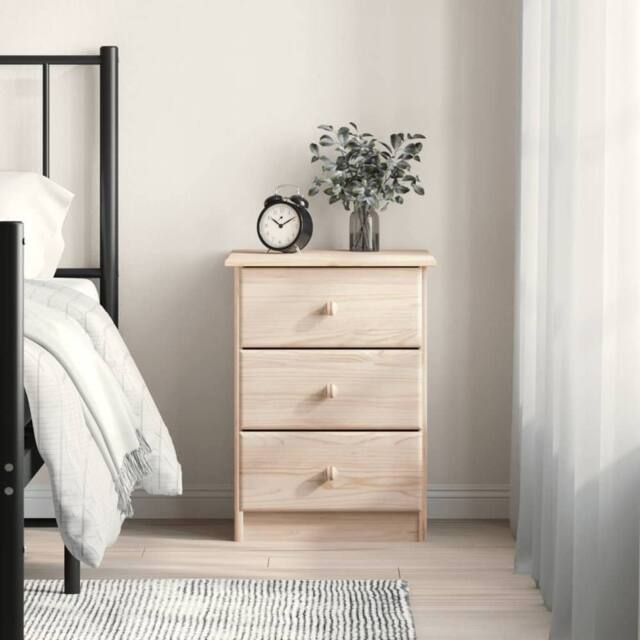Berkfield Home Bedside Cabinet ALTA 41x35x55 cm Solid Wood Pine in Brown - Size: 41 x 35 x 55 cm - image 1