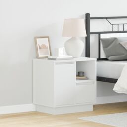 Berkfield Home Bedside Cabinets with LED 2 pcs White 50x34, 5x50 cm - thumbnail 1