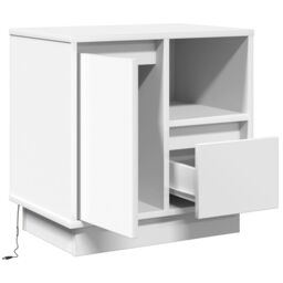Berkfield Home Bedside Cabinets with LED 2 pcs White 50x34, 5x50 cm - thumbnail 7