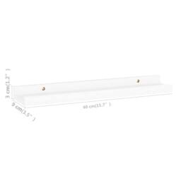 Berkfield Home Wall Shelves 4 pcs White 40x9x3 cm - Size: 40 x 9 x 3 cm - thumbnail 9