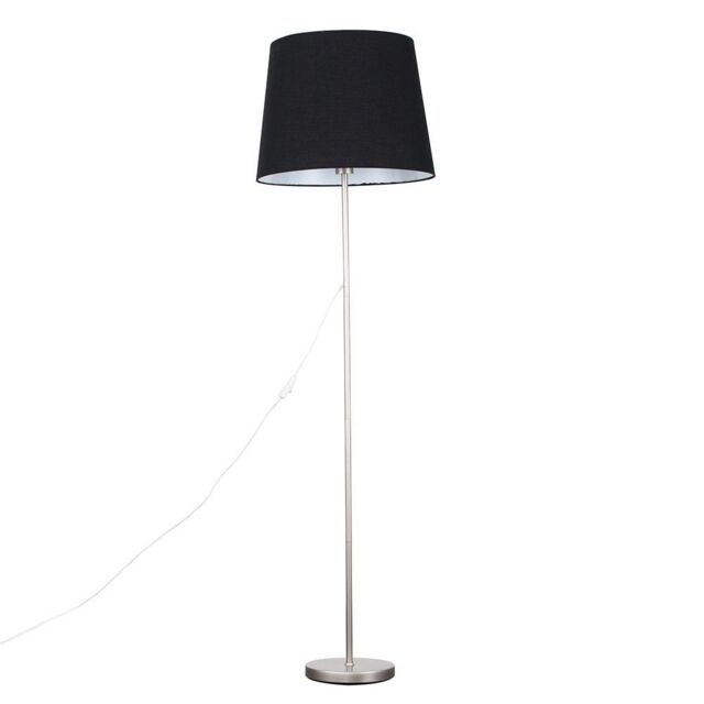 ValueLights Charlie Modern Stem Brushed Chrome Floor Lamp in Metallic Silver - image 1