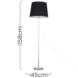 ValueLights Charlie Modern Stem Brushed Chrome Floor Lamp in Metallic Silver - thumbnail 5