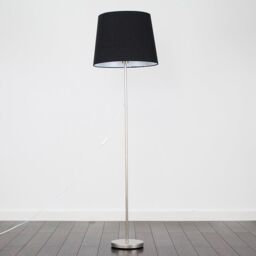 ValueLights Charlie Modern Stem Brushed Chrome Floor Lamp in Metallic Silver - thumbnail 2