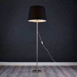 ValueLights Charlie Modern Stem Brushed Chrome Floor Lamp in Metallic Silver - thumbnail 3