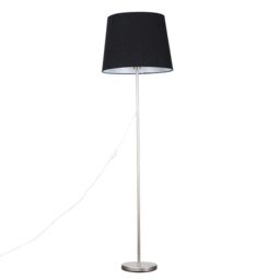 ValueLights Charlie Modern Stem Brushed Chrome Floor Lamp in Metallic Silver - thumbnail 1