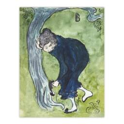 Artery8 The False Step Watercolour Painting Bonnard Framed Wall Art Print in Green - Size: A3 - thumbnail 3