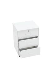 Living and Home White Lockable 3-Drawer Filing Cabinet with Casters - thumbnail 6
