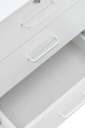 Living and Home White Lockable 3-Drawer Filing Cabinet with Casters - thumbnail 8