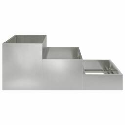 Berkfield Home Beautiful Garden Planter 3-Tier 90x90x35 cm Galvanized Steel in Grey - Size: 90 x 90 x 35 cm - thumbnail 7