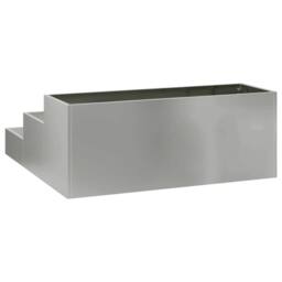 Berkfield Home Beautiful Garden Planter 3-Tier 90x90x35 cm Galvanized Steel in Grey - Size: 90 x 90 x 35 cm - thumbnail 5