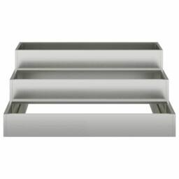Berkfield Home Beautiful Garden Planter 3-Tier 90x90x35 cm Galvanized Steel in Grey - Size: 90 x 90 x 35 cm - thumbnail 6
