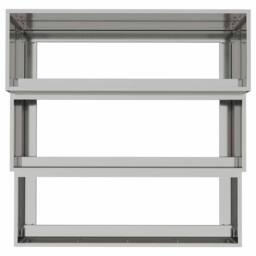 Berkfield Home Beautiful Garden Planter 3-Tier 90x90x35 cm Galvanized Steel in Grey - Size: 90 x 90 x 35 cm - thumbnail 8