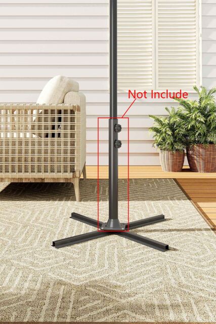 Living and Home 2KG Lightweight Metal Umbrella Base - 48mm Black Cross Stand for Parasols(pole is not included) - image 1