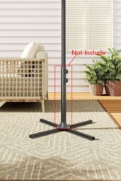 Living and Home 2KG Lightweight Metal Umbrella Base - 48mm Black Cross Stand for Parasols（pole is not included） - thumbnail 1