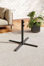 Living and Home 2KG Lightweight Metal Umbrella Base - 48mm Black Cross Stand for Parasols（pole is not included） - thumbnail 2