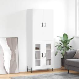 Berkfield Home Highboard White 69.5x34x180 cm Engineered Wood - thumbnail 2