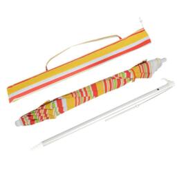 Gymax 2M Beach Umbrella Portable Garden Parasol With Tilt & Sand Anchor in Red - thumbnail 2