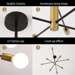 Garwarm 8 Light Sputnik Chandelier in Gold - thumbnail 9