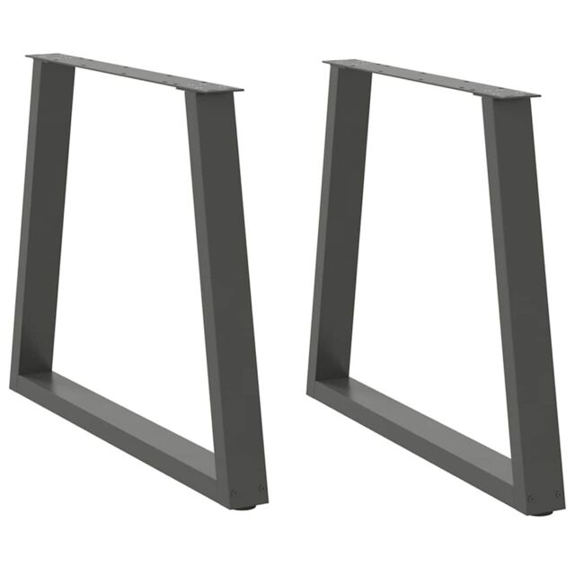 Berkfield Home Dining Table Legs V-Shape 2 pcs Anthracite 70x(72-73.3) cm Steel in Black - image 1