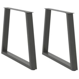 Berkfield Home Dining Table Legs V-Shape 2 pcs Anthracite 70x(72-73.3) cm Steel in Black - thumbnail 1