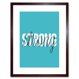 "Artery8 Wall Art Print Solid Simple Words Strong Art Framed 9x7 inch in Brown - Size: W7"" x H9""" - thumbnail 1