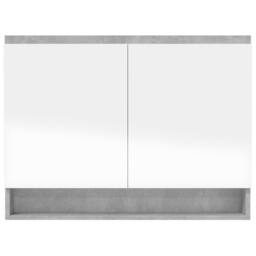 Berkfield Home Bathroom Mirror Cabinet 80x15x60 cm MDF Concrete Grey - Size: 80 x 15 x 60 cm - thumbnail 5