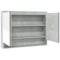 Berkfield Home Bathroom Mirror Cabinet 80x15x60 cm MDF Concrete Grey - Size: 80 x 15 x 60 cm - thumbnail 1
