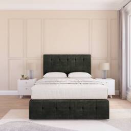 "Sloomy Cambridge Divan Bed Base No Drawers 12"" Footboard & 54"" Floor Standing Headboard in Dark Grey - Size: Super King" - thumbnail 2
